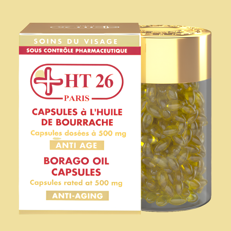 HT26 PARIS - Capsules à l'huile de bourrache : Régénérez vous de l'intérieur! 100% huile de bourrache