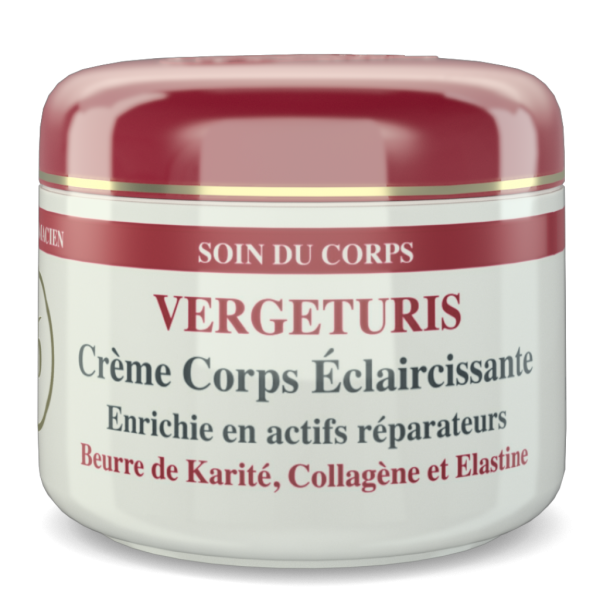 HT26 Paris - Crème corps éclaircissante Vergeturis - Efface les vergetures et unifie le teint ! Pot de 500ml