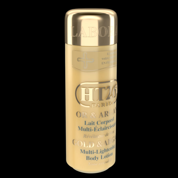 HT26 PARIS - Deluxe Lightening Body Lotion Gold & Argan-Gamme de luxe, qualité, réparatrice et éclaircissante. - HT26.CA : Scientists Devoted to Black Beauty